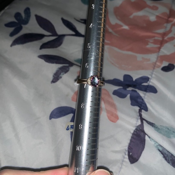 Size 7 Fluorite sterling silver ring with whale tail bezel 🐳 - Picture 1 of 3